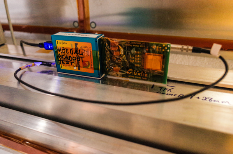 The TimePix chip can detect high-energy particles that come out of particle collisions. Photo: Ryan F. Mandelbaum/Gizmodo.